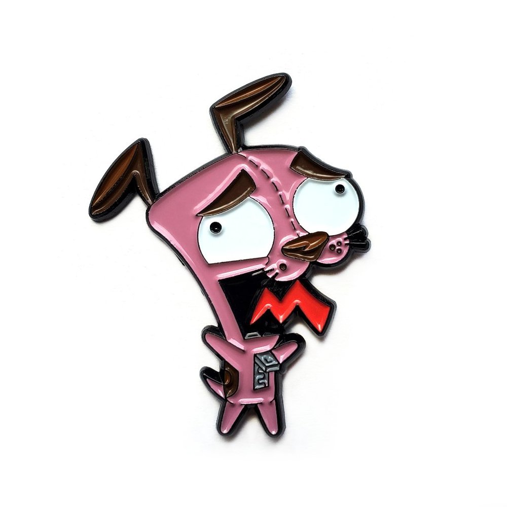 Courage the Cowardly Dog + Invader Zim Enamel Pin